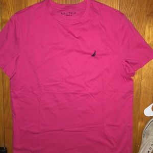 Nautica classic fit pink t shirt